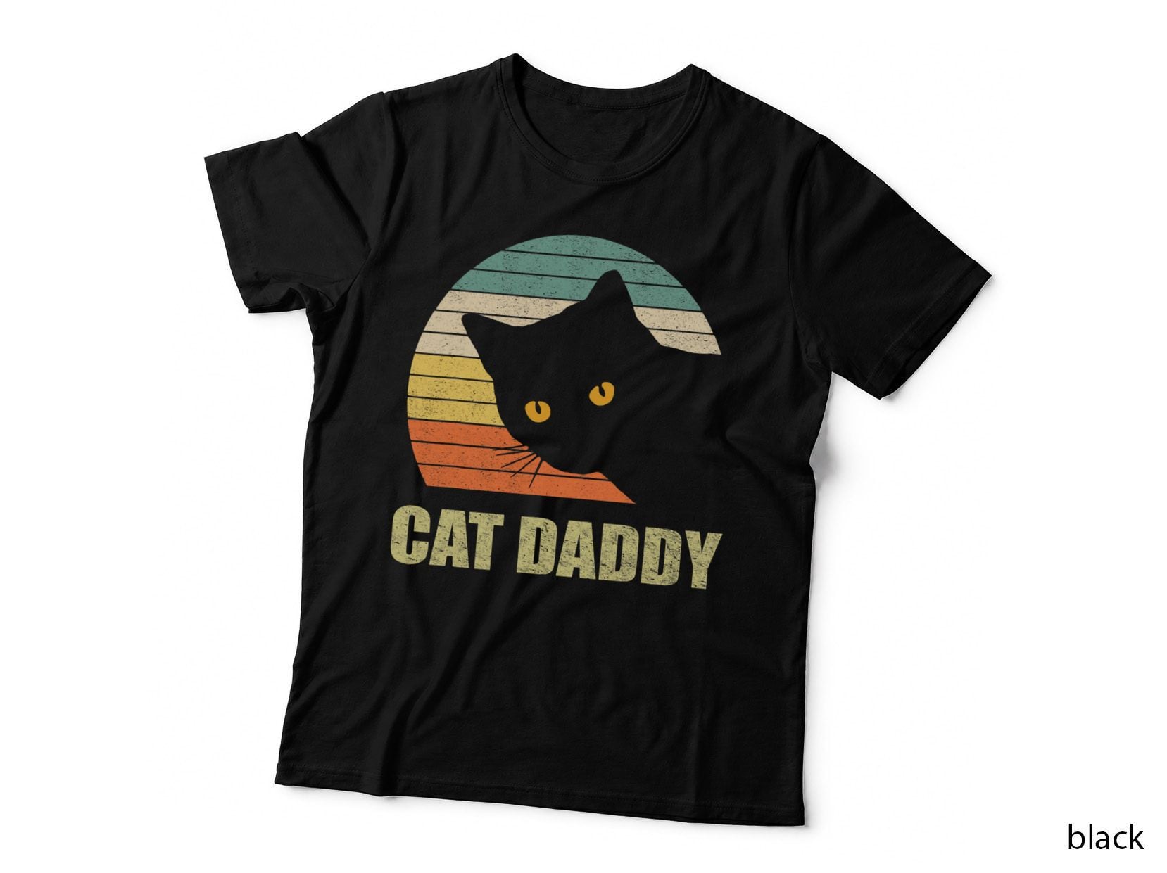 Cat Daddy Vintage Eighties Style Cat Retro Distressed T-Shirt