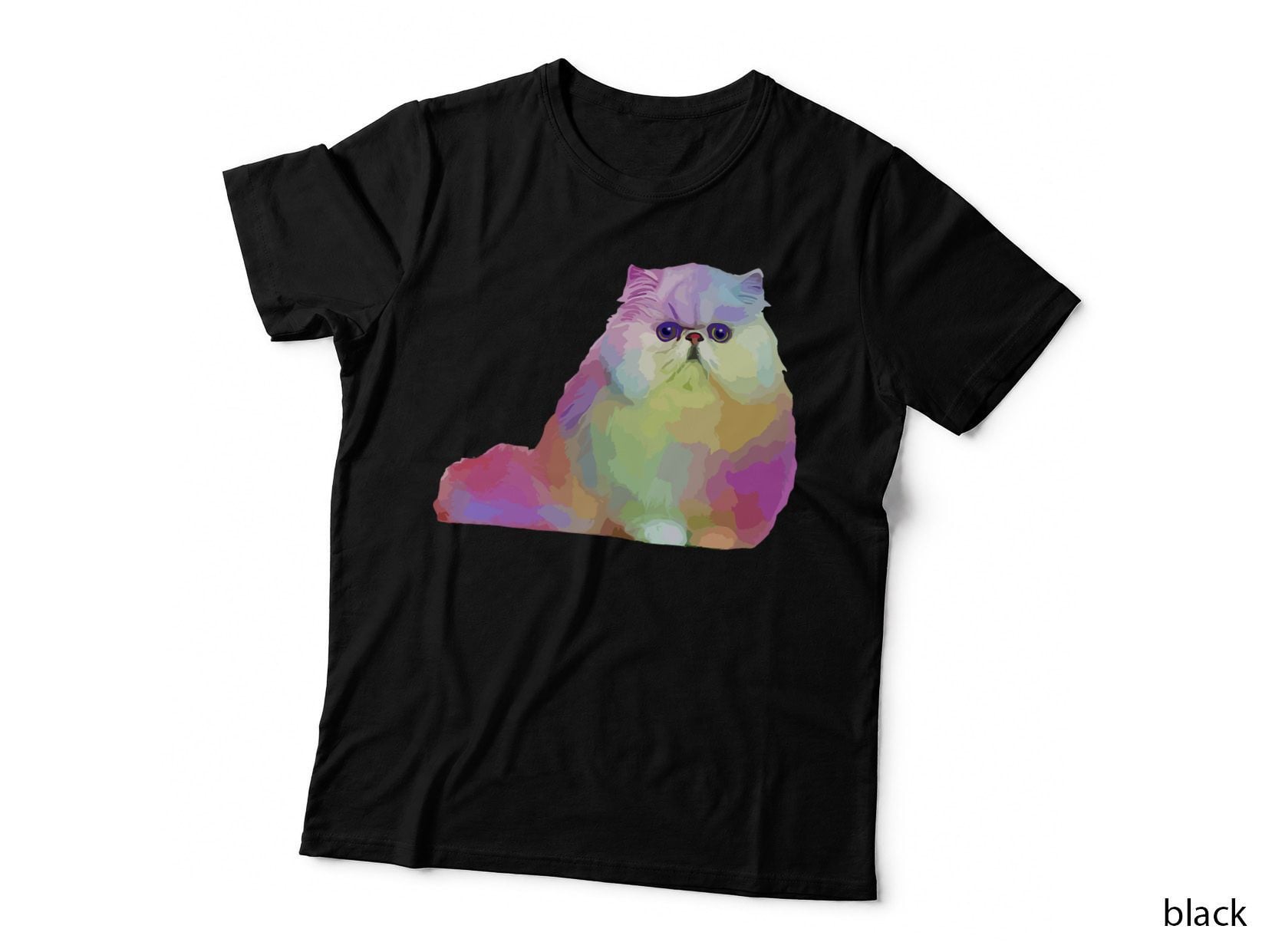 Cat Lover Gifts Persian Cat Colorful Persian Cat Mens T-Shirt