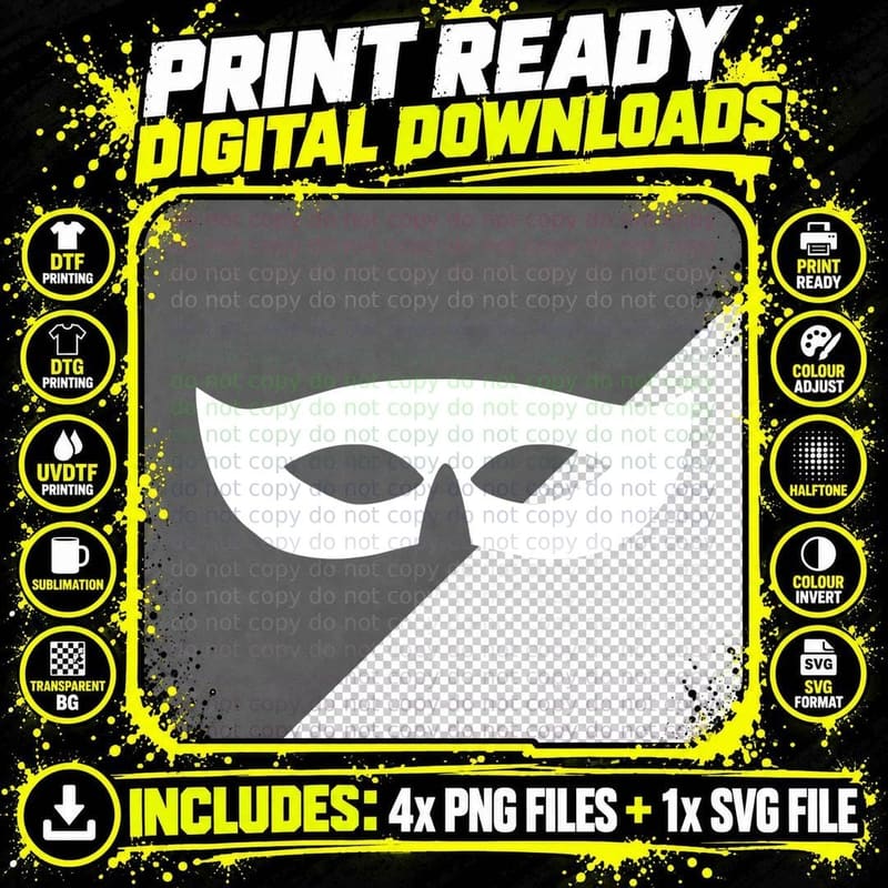 Cat Mask Silhouette Mardi Gras T-Shirt Png SVG Digital Bundle