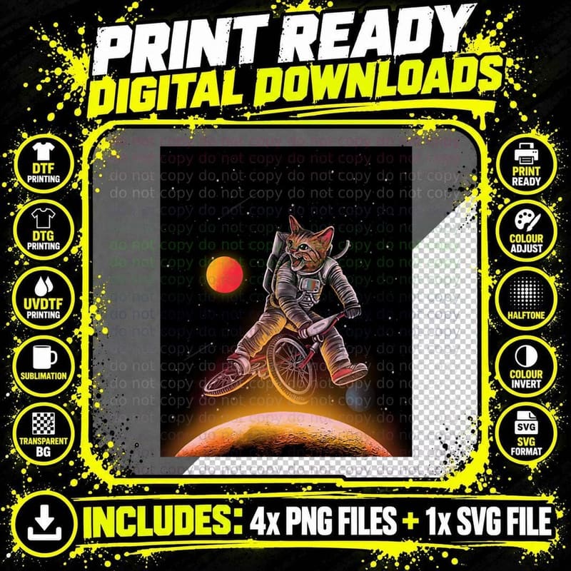 Cat Mom Dad Space S Men Women Kids Astronaut Png SVG Digital Bundle