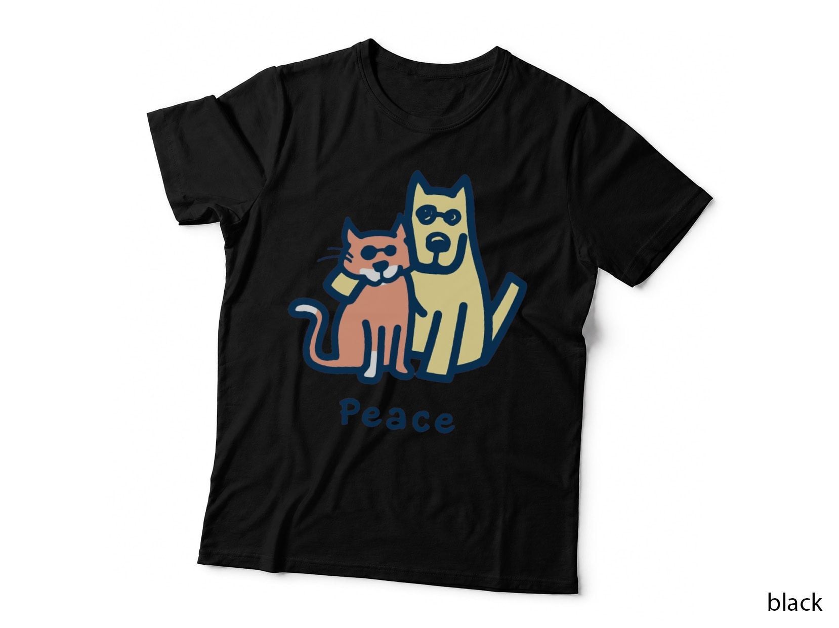 Cat Mom Dog Mom Peace Together I Love Pets, Pet Lover Gift T-Shirt