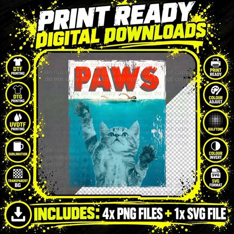 Cat Paw Cute Kitty Tee Cat Mom Kitten Lover Owner Fan Png SVG Digital Bundle