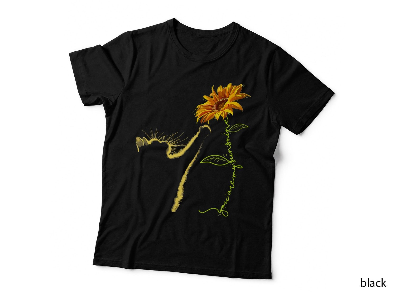 Cat Sunflower Gifts for Cat Lovers, Cat Mom, Cat Lady, Women T-Shirt
