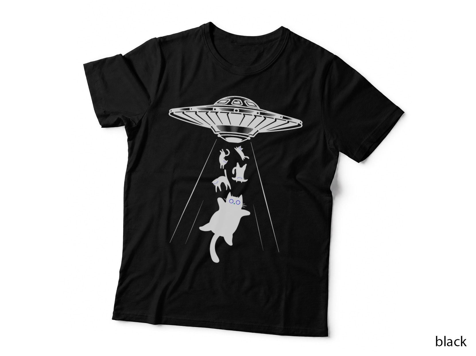 Cat UFO Funny Alien, Space Themed, Men's Humor, Sci-Fi, Unisex Fun T-Shirt