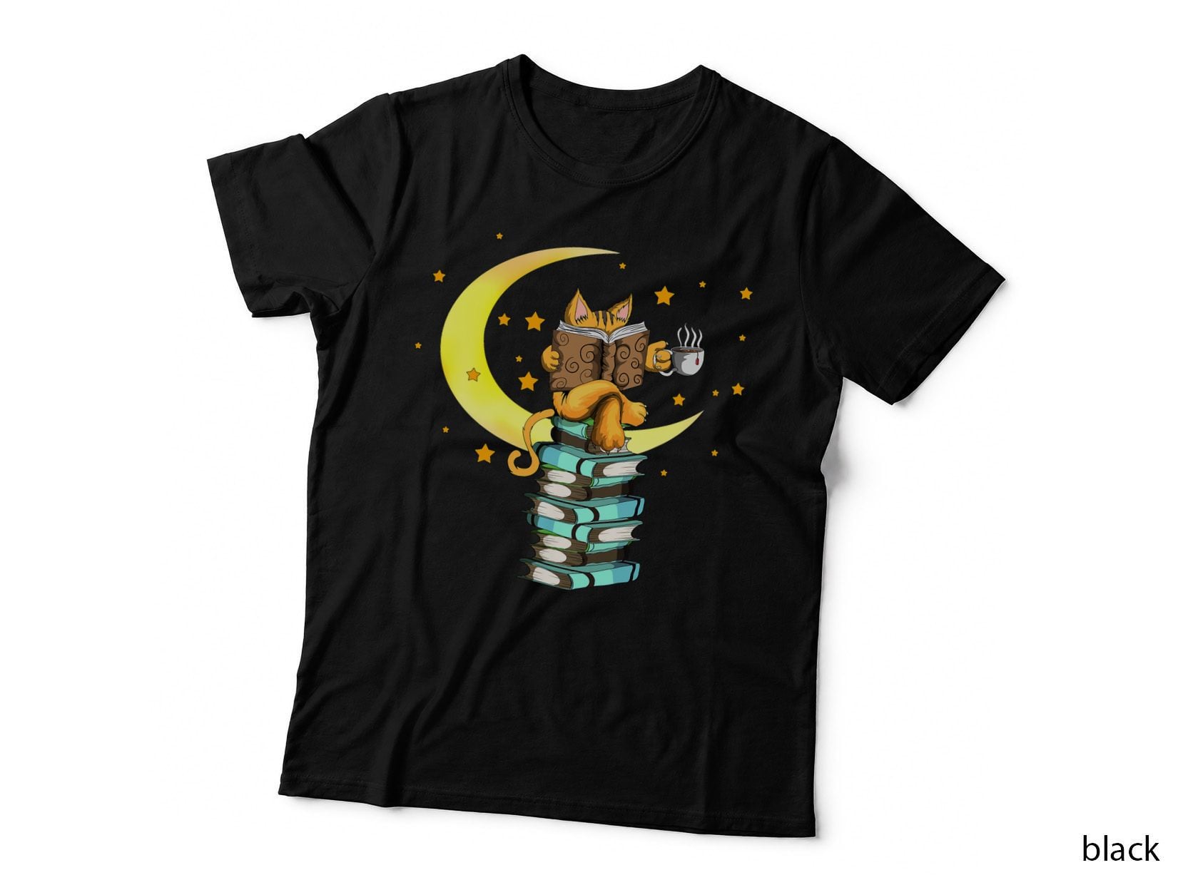 Cats Coffee Reading Kat Books Read Stubenter Kitten, Cat Lovers T-Shirt