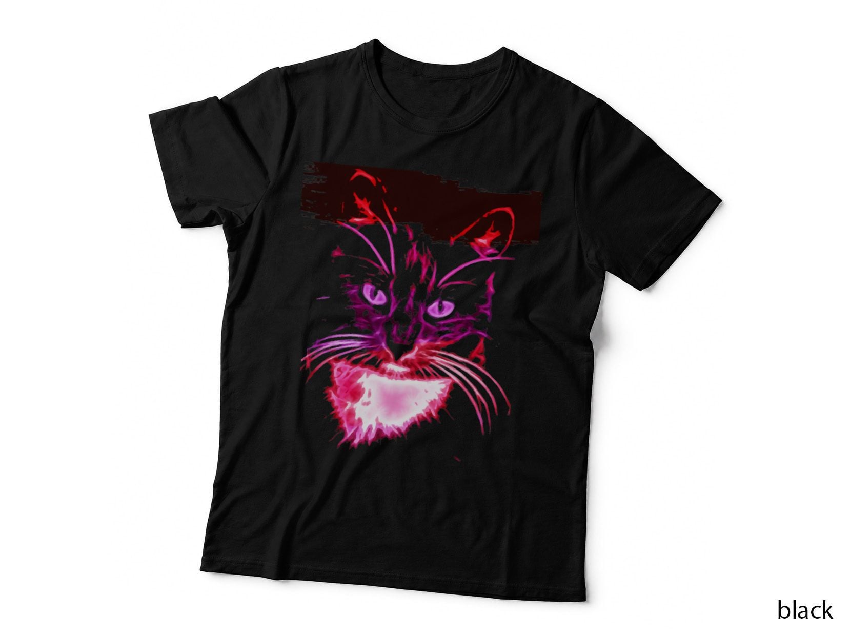 Colorful Cat Art Novelty T-Shirt - Cat Lover Gift Idea Women T-Shirt