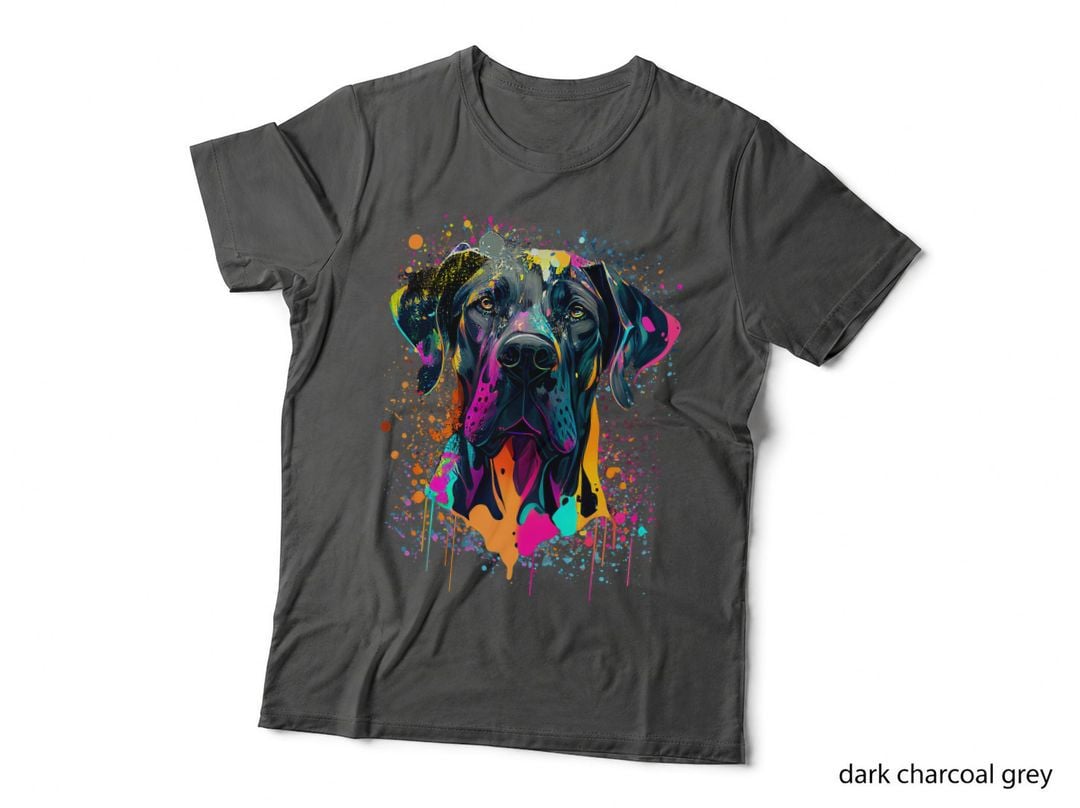 Colorful Splash Art Great Dane Portrait Puppy Owner, Dog Lover Gift T-Shirt