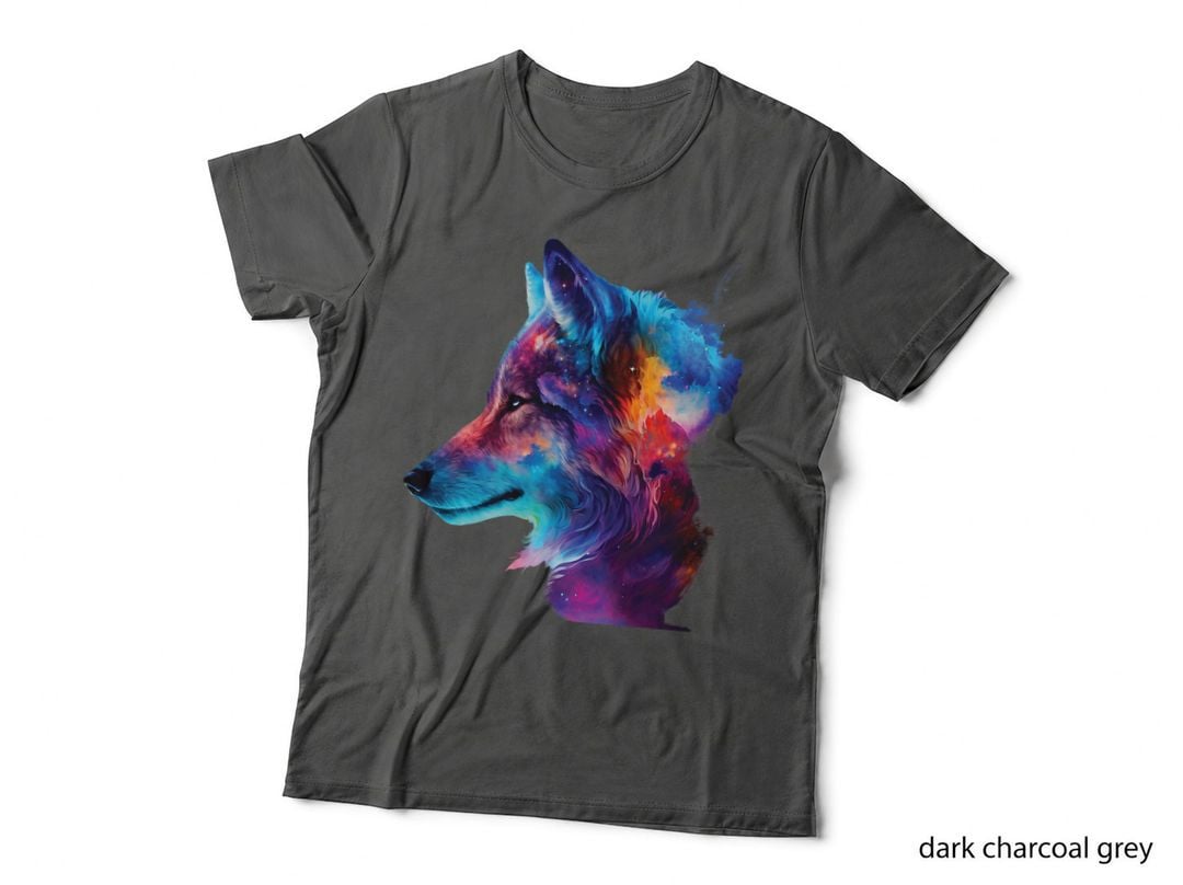 Colorful Wolf Head Art Face for Lover Wolves Wildlife Animal T-Shirt