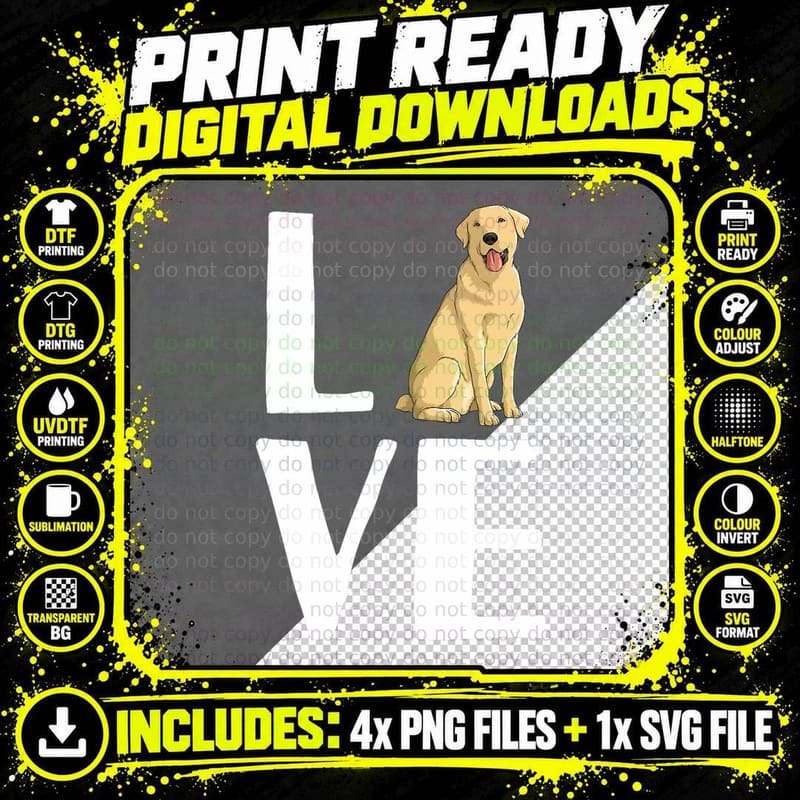 Cool Labrador for Men Women Yellow Lab Dog Lab Retriever Png SVG Digital Bundle