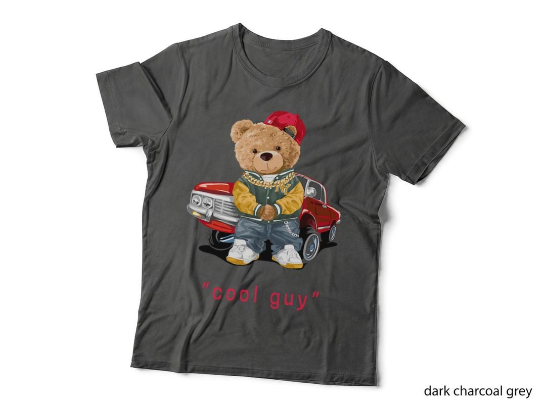 Cool Teddy Bear Vintage Car Guy Cartoon Graphic Designs Fun T-Shirt
