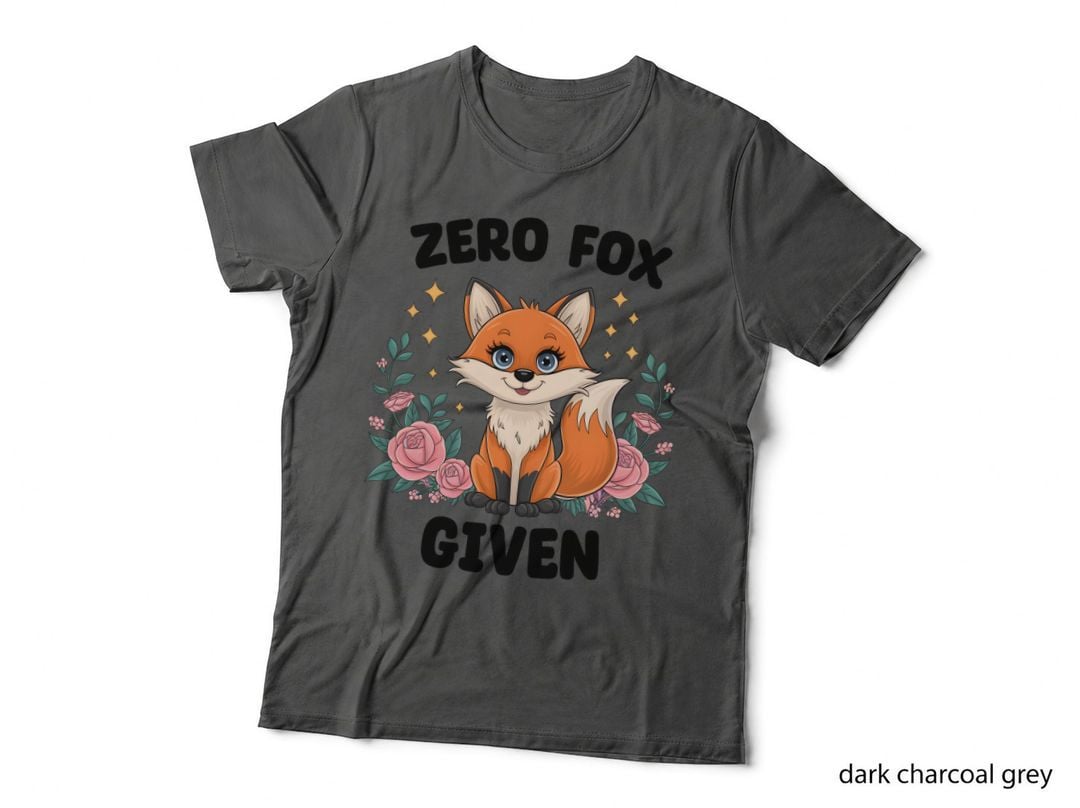 Cute Fox Flowers Sparkles Adorable T-Shirt, Funny Sarcastic Graphic Tee