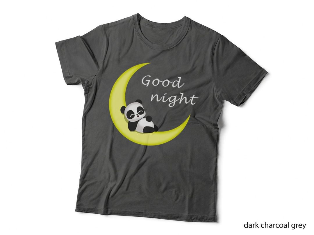 Cute Good Night Panda Baby Bear Love Sleeping on Moon Gift T-Shirt