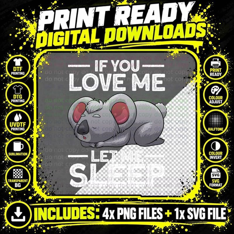 Cute Koala Design for Men Women Marsupial Animal Koala Png SVG Digital Bundle