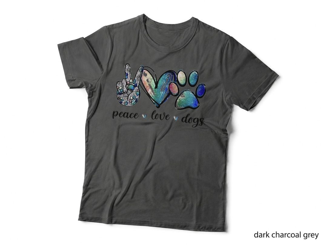 Dog Lover Peace Love Dogs Puppy Paw, for Women, Pet Lovers T-Shirt
