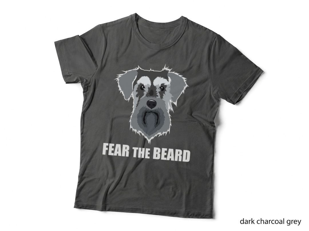 Dog Meme Fear the Beard Mini Schnauzer Dog, Funny Pet Lover Gift T-Shirt
