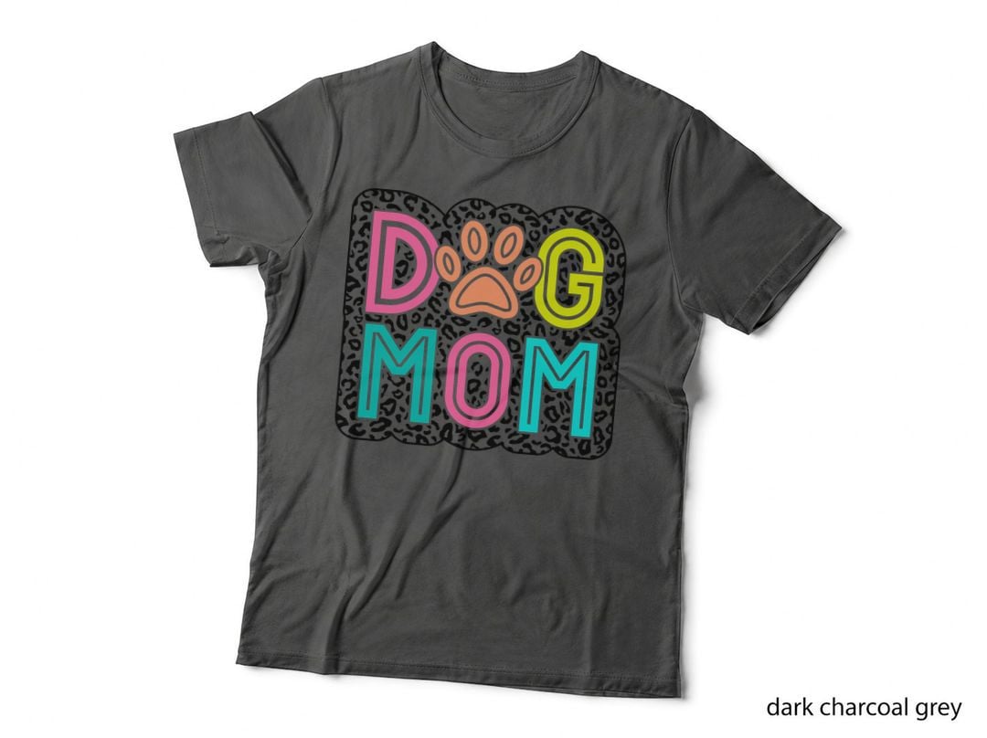 Dog Mom Funny Dog T-Shirt, Leopard Print Paw Print Graphic Tee