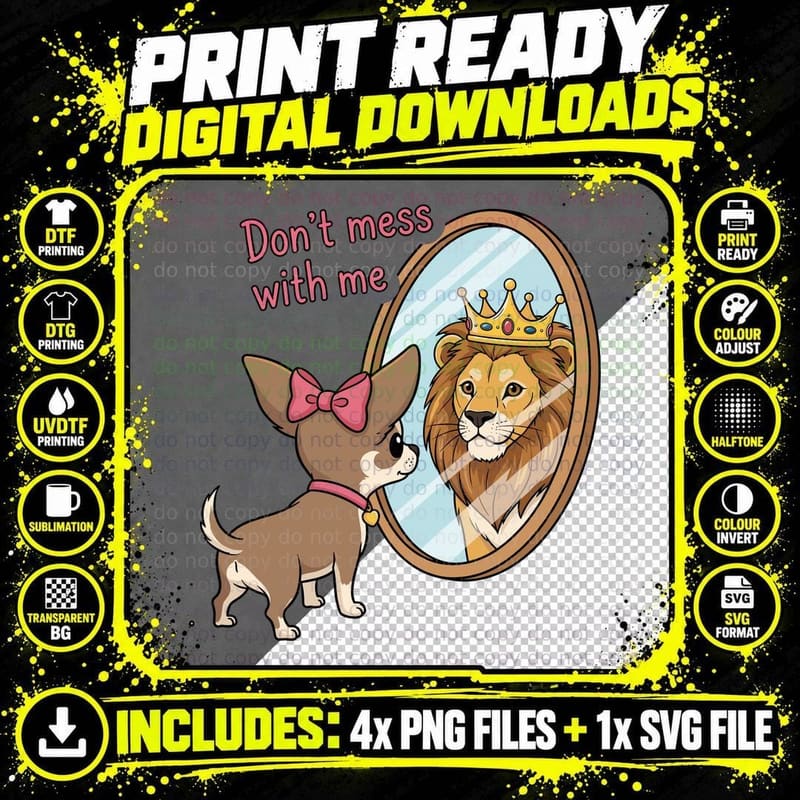 Don't Mess with Me Funny Dog T-Shirt Png SVG Digital Bundle