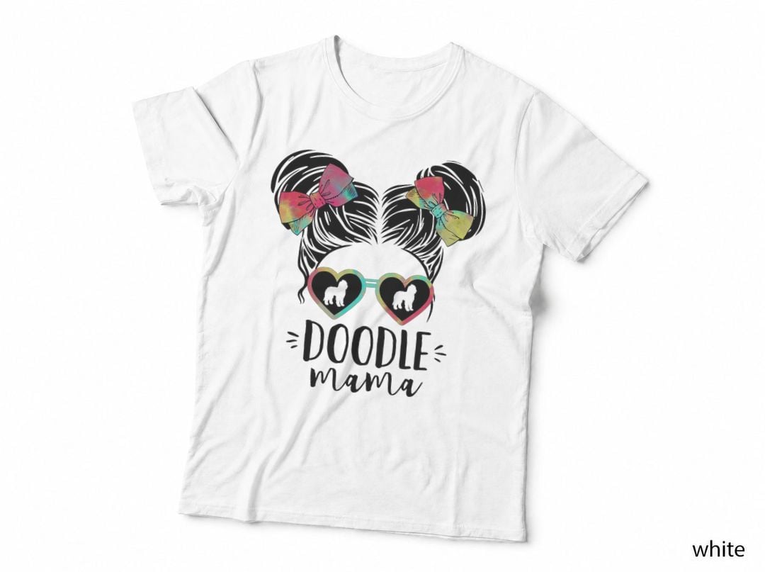 Doodle Mama Gifts Double Bun Hair Goldendoodle Gifts Dog Mom T-Shirt