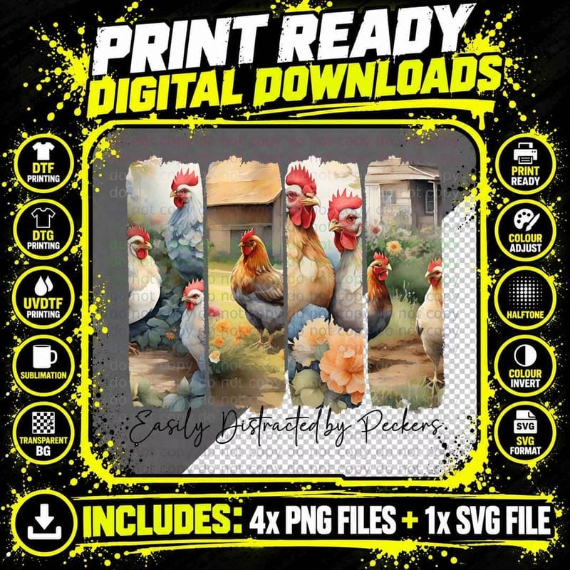 Easily Distracted by Peckers Funny Mama T-Shirt Png SVG Digital Bundle