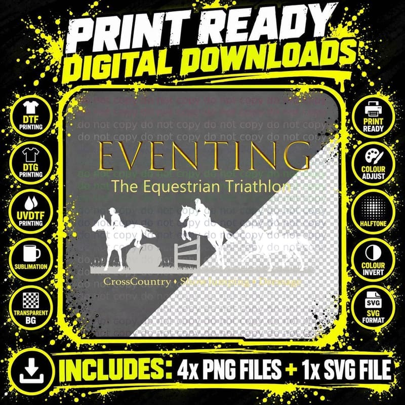 Eventing the Equestrian Triathlon, Horse Sportswear Png SVG Digital Bundle
