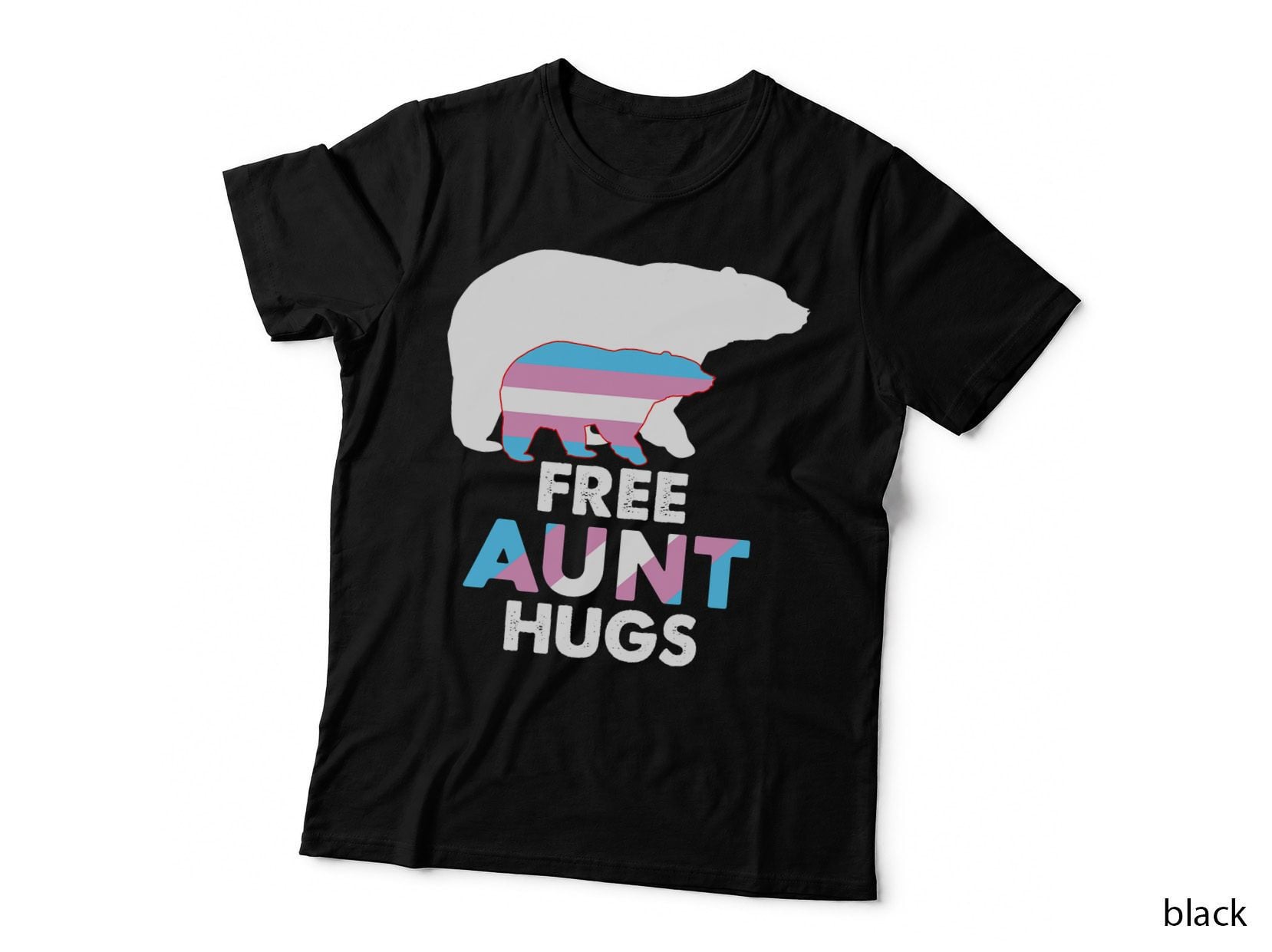 Free Aunt Hugs Transgender Rainbow Bear LGBT Pride Gay Les T-Shirt