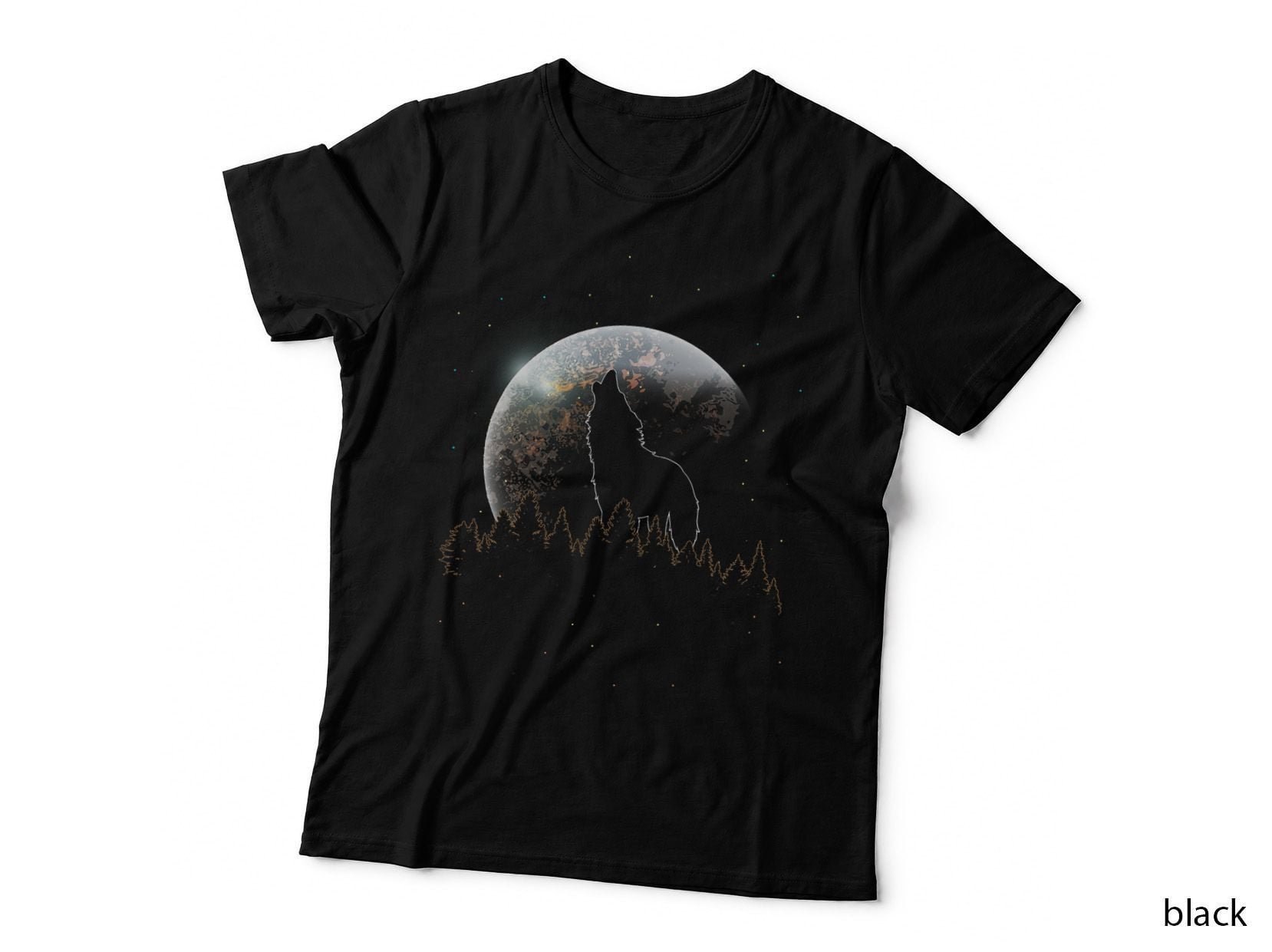 Full Moon Predator Forest Animal Wildlife Howling Wolf T-Shirt