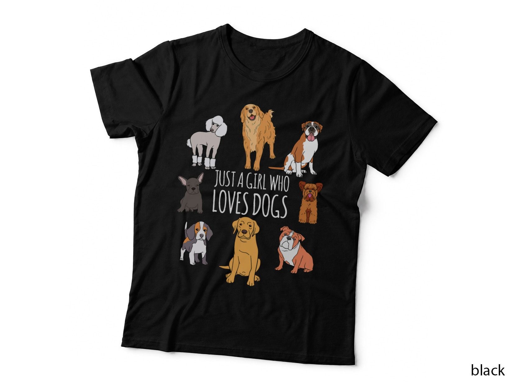 Fun Dog Puppy Lover Themed Cute Just a Girl Who Loves Dogs T-Shirt