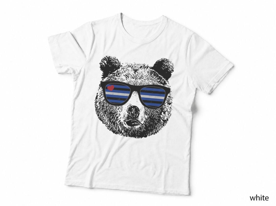 Gay Bear Leather Pride Flag Colors Distressed, LGBTQ+, Rainbow T-Shirt