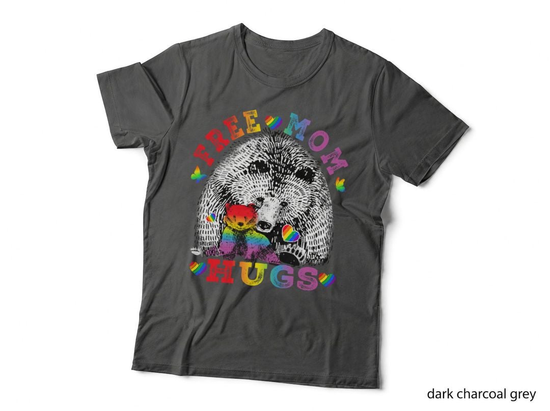 Gay LGBT Pride Mama Bear for Women Free Mom Hugs, LGBTQ+ T-Shirt