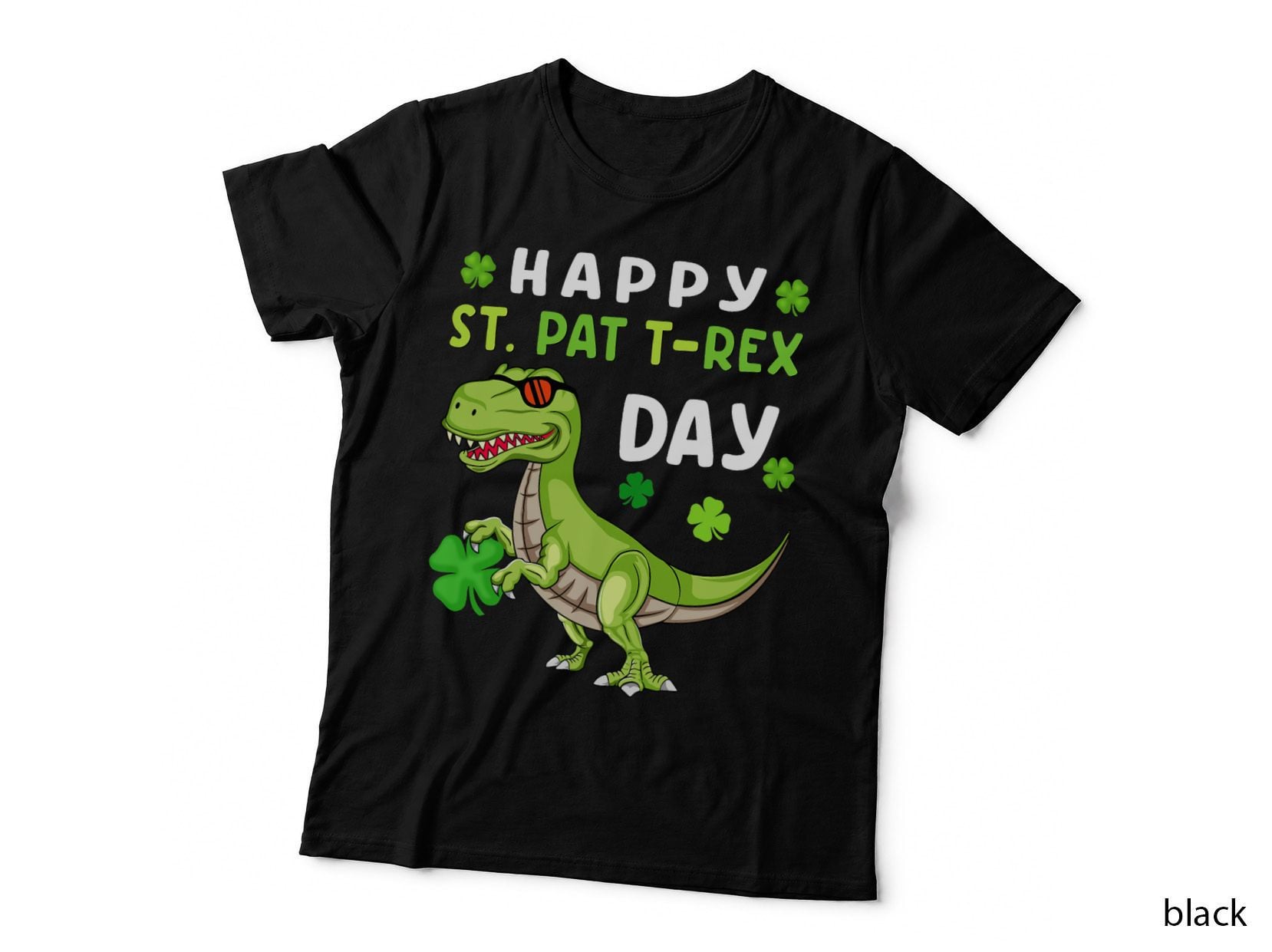 Happy St Patricks Day Boys Kids Toddler Dinosaur Trex Lucky T-Shirt