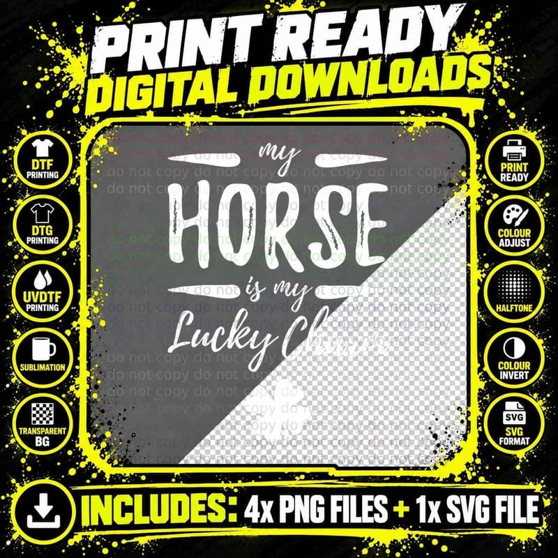 Horse St Patricks Day T-Shirt - My Horse Is My Lucky Png SVG Digital Bundle