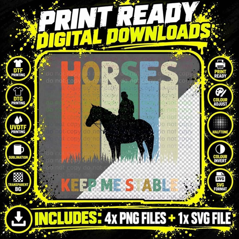 Horses Keep Me Stable Horse T-Shirt Png SVG Digital Bundle