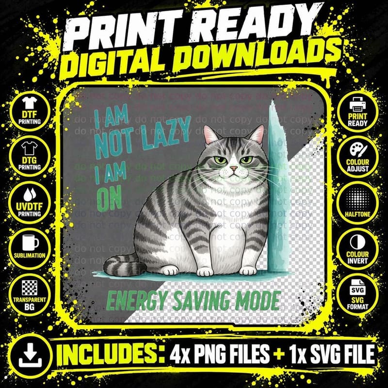 I Am Not Lazy I Am on Energy Saving Mode Sarcastic Png SVG Digital Bundle