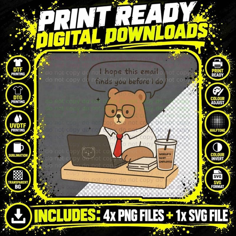 I Hope This Email Finds You Before I Do Sarcastic Animal Png SVG Digital Bundle