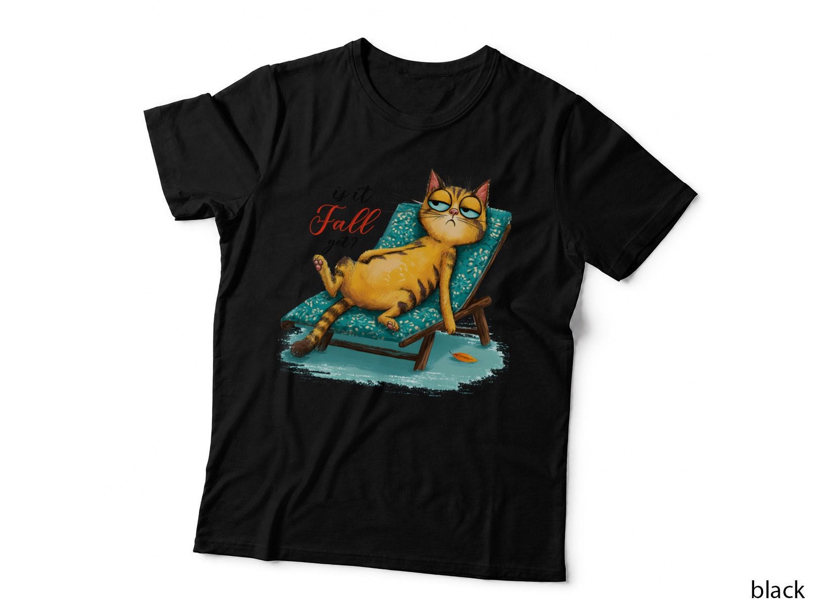 Is It Fall Yet Summer T-Shirt, Cat Beach Chair Annoyed Sunny Tee