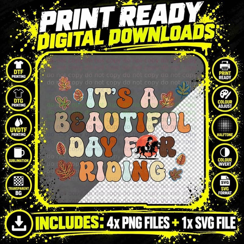 It's a Beautiful Day for Riding Horse T-Shirt Png SVG Digital Bundle