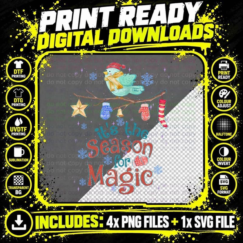 It's the Season for Magic Winter T-Shirt Png SVG Digital Bundle