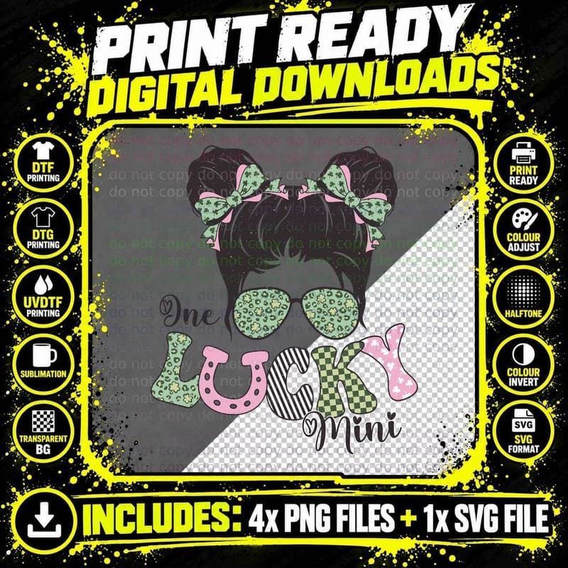 One Lucky Mini St Patricks Day T-Shirt Png SVG Digital Bundle
