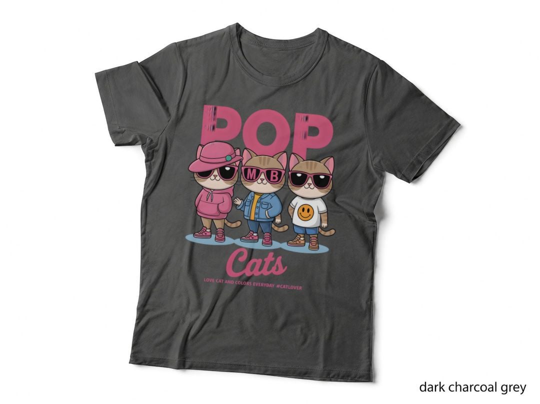 Pop Cats Love Cat and Colors Everyday Catlover Funny Cat T-Shirt