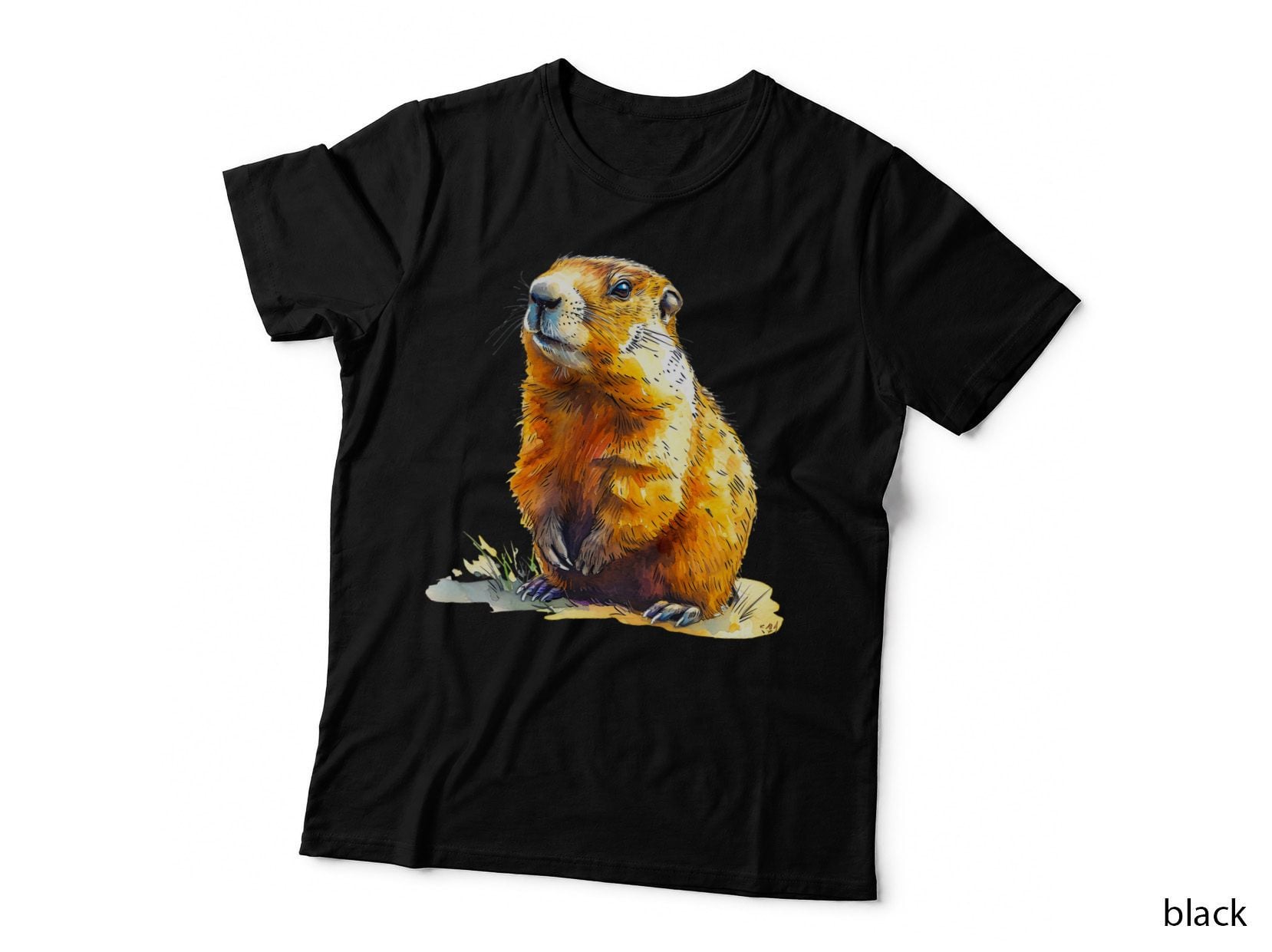 Prarie Dog Watercolor Art Groundhog T-Shirt, Groundhog Graphic Tee