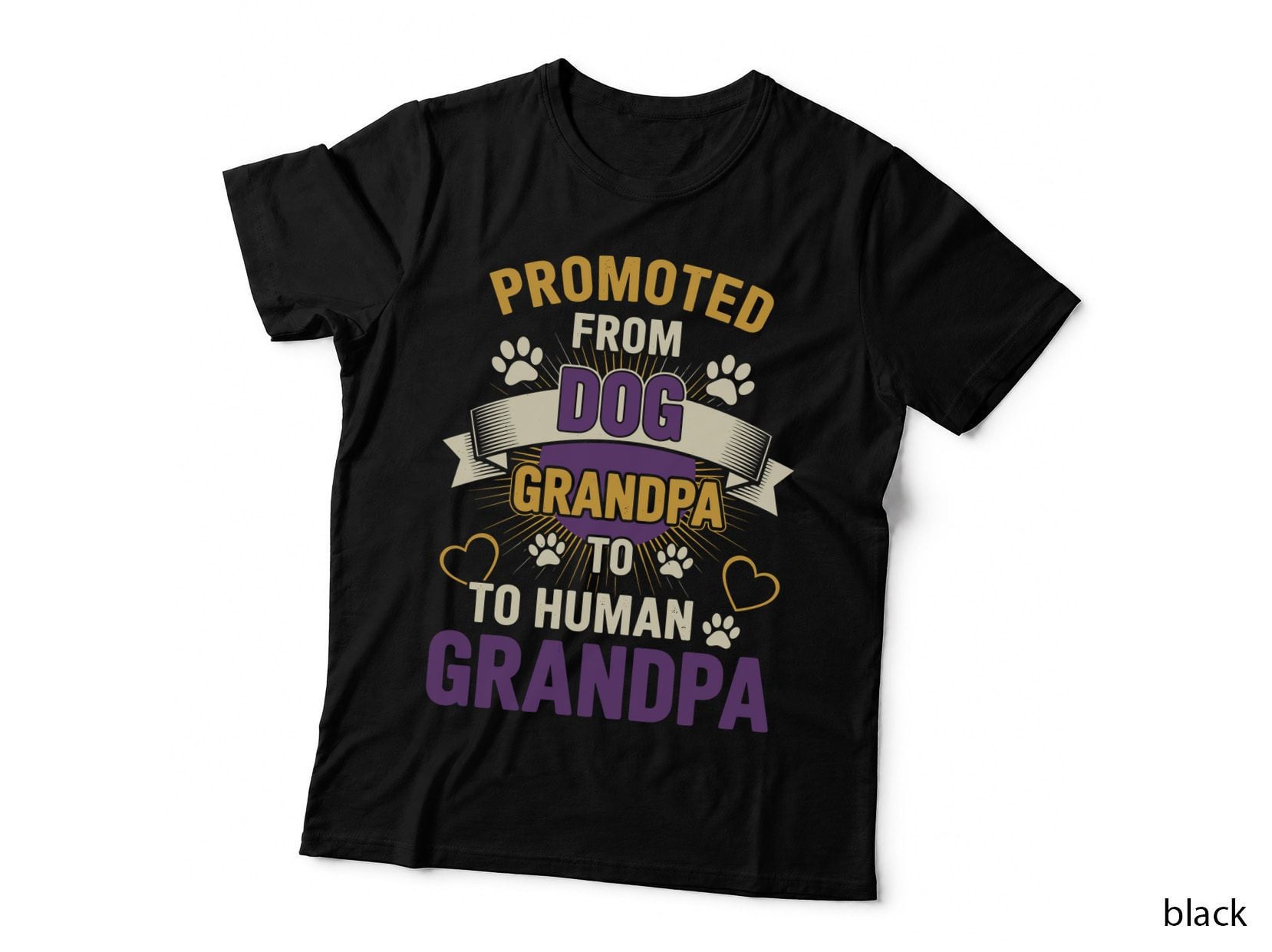 Promoted from Dog Grandpa to Human Grandpa Funny Dog T-Shirt