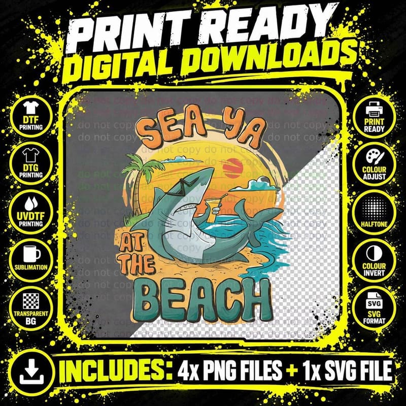 Sea Ya at the Beach Summer T-Shirt Png SVG Digital Bundle