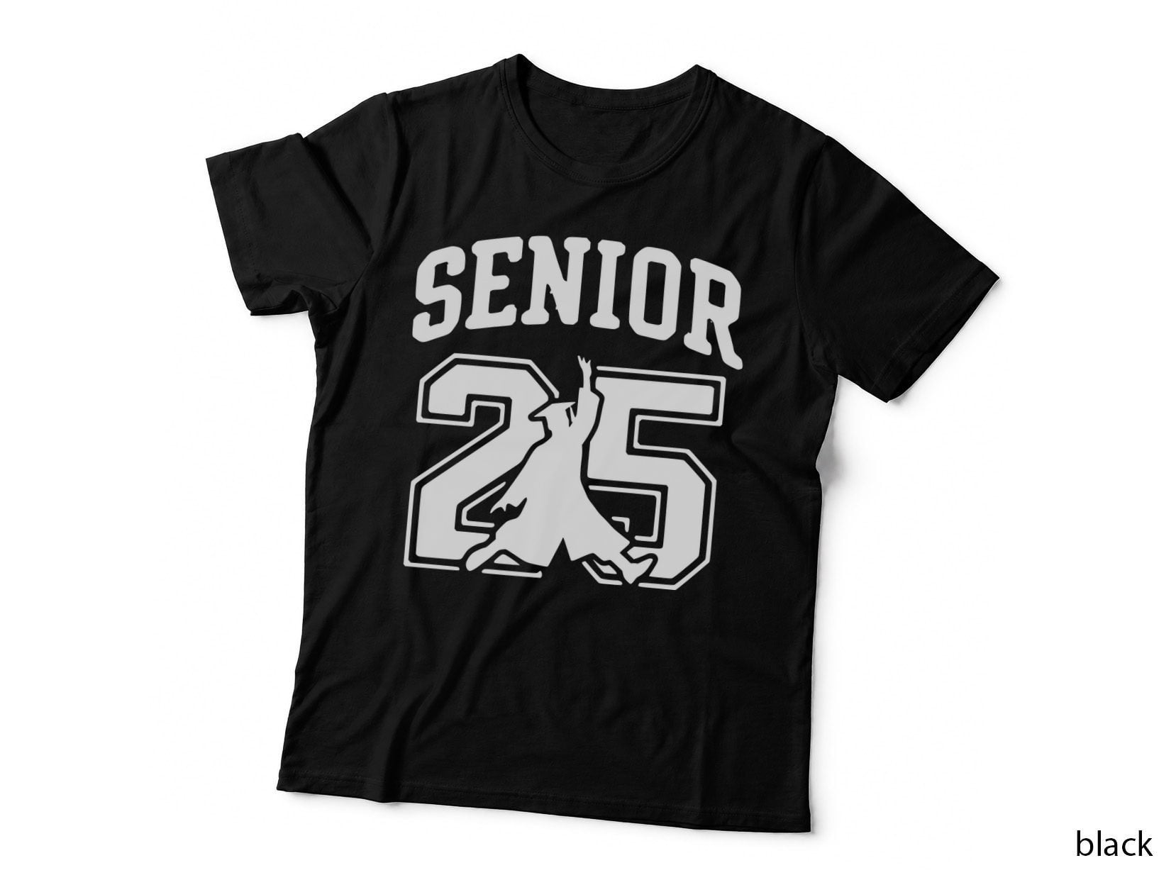 Senior 25 Graduation T-Shirt, Senior Text with Dragon Graphic Grad Tee