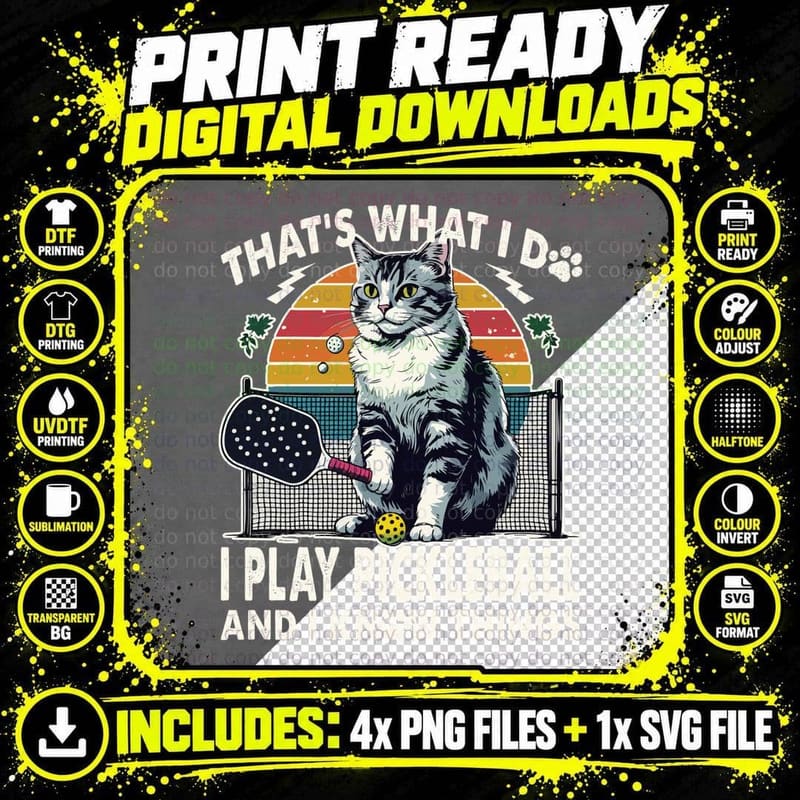 That's What I Do. I Play Pickleball and I Know Things Png SVG Digital Bundle