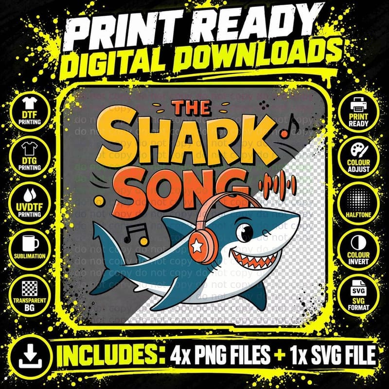 The Shark Song Sarcastic Animal T-Shirt Png SVG Digital Bundle