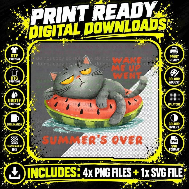 Wake Me up Went Summer's Over Summer T-Shirt Png SVG Digital Bundle