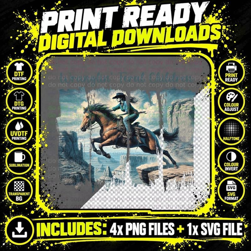 Wranglin' Feral Children Western T-Shirt Png SVG Digital Bundle