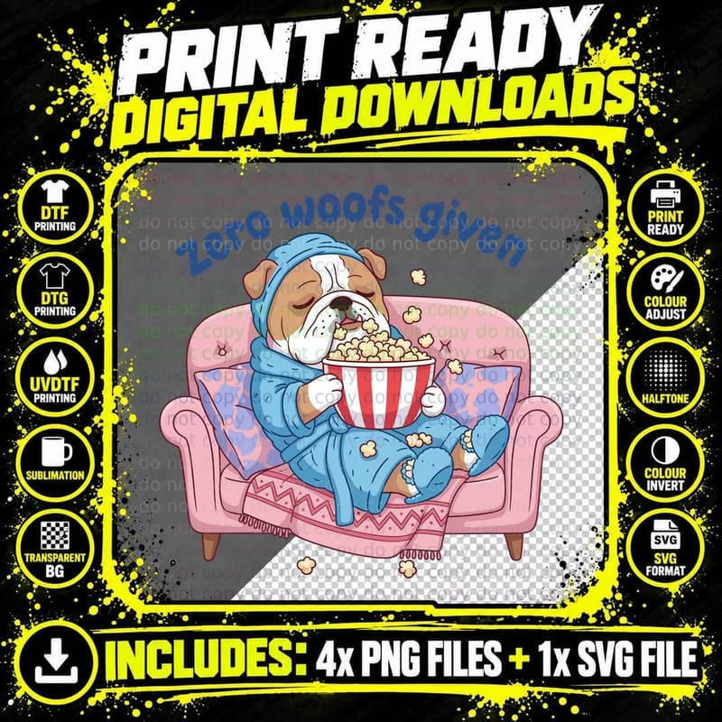 Zero Woofs Given Funny Dog T-Shirt Png SVG Digital Bundle