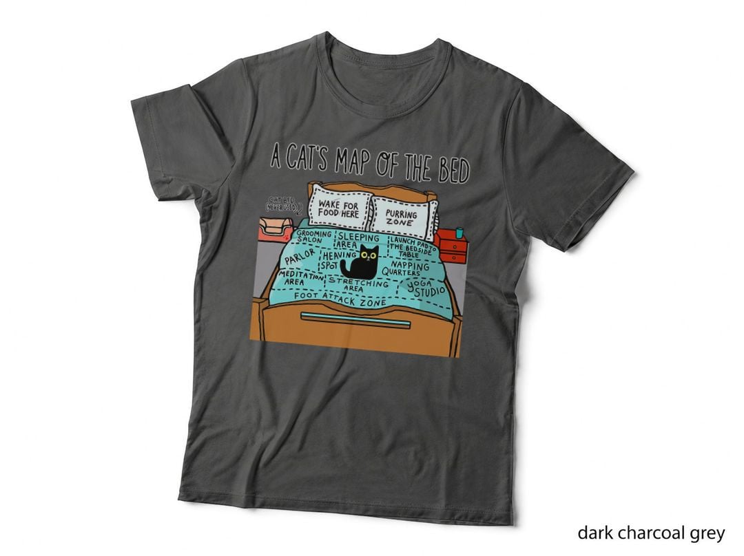 A Cat's Map of the Bed Shirt Funny Cat Lover, Cat Lovers Gift T-Shirt