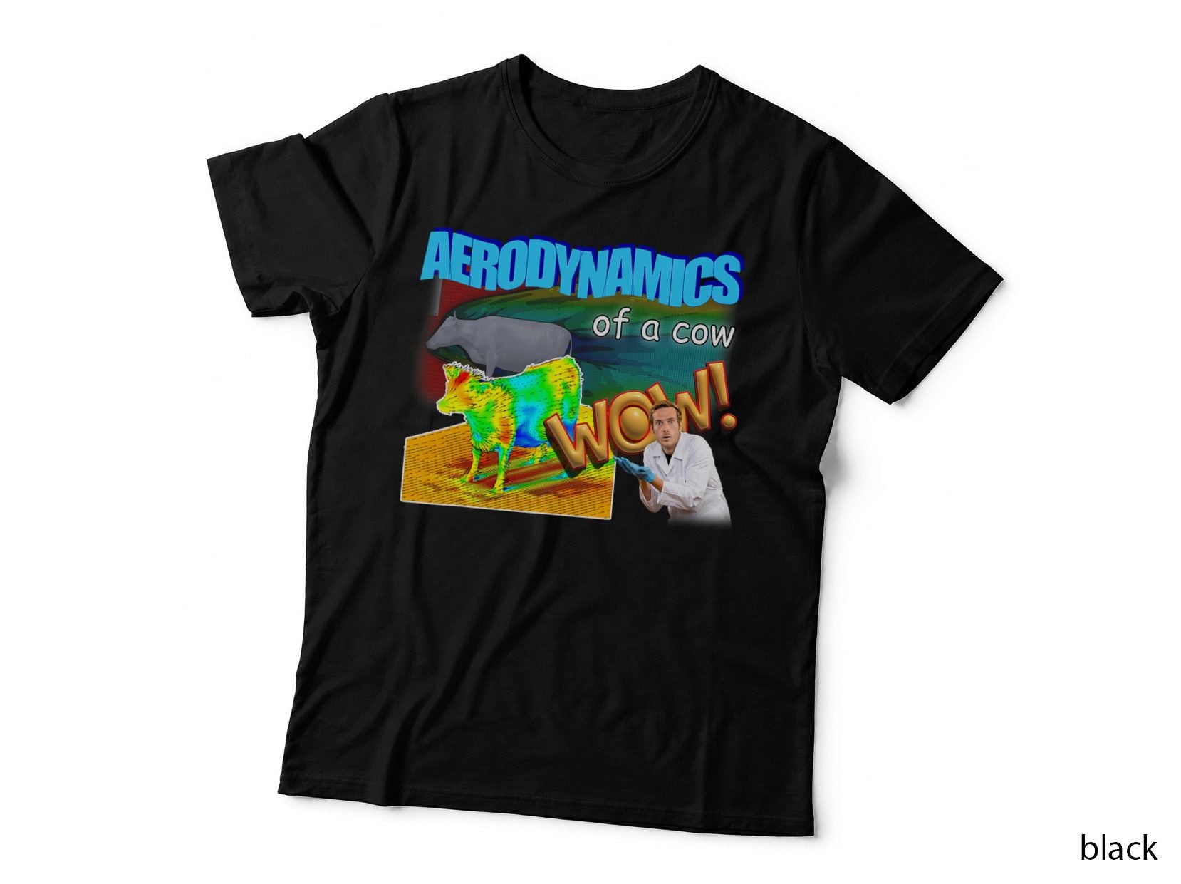 Aerodynamics of a Cow Physics Meme, Funny Science, Geeky Gift for Men T-Shirt